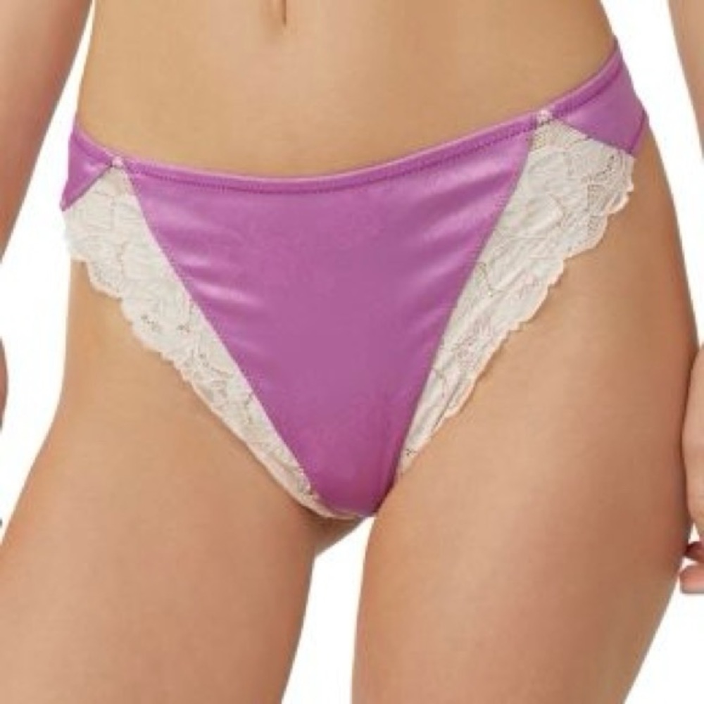 Free People Intimately Spring Fling Thong Radiant Orchid Size Large